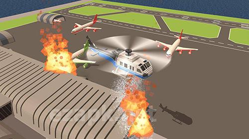 Blocky helicopter city heroes