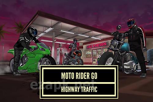 Moto rider go: Highway traffic
