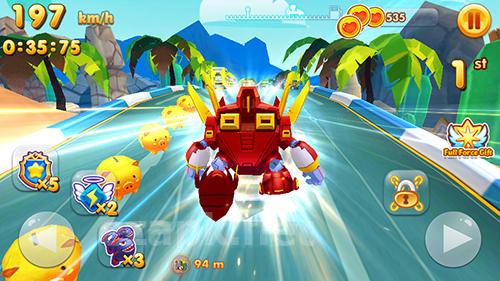 Robot rocket racer: Transformer car race