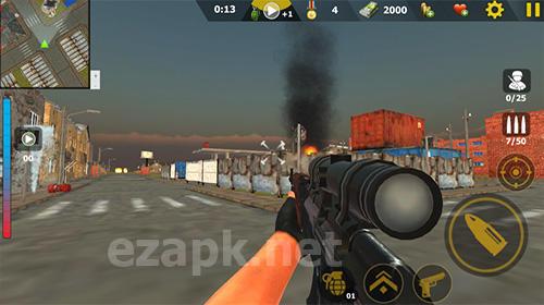 Commando sniper attack: Modern gun shooting war