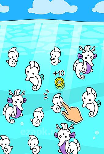 Seahorse evolution: Merge and create sea monsters