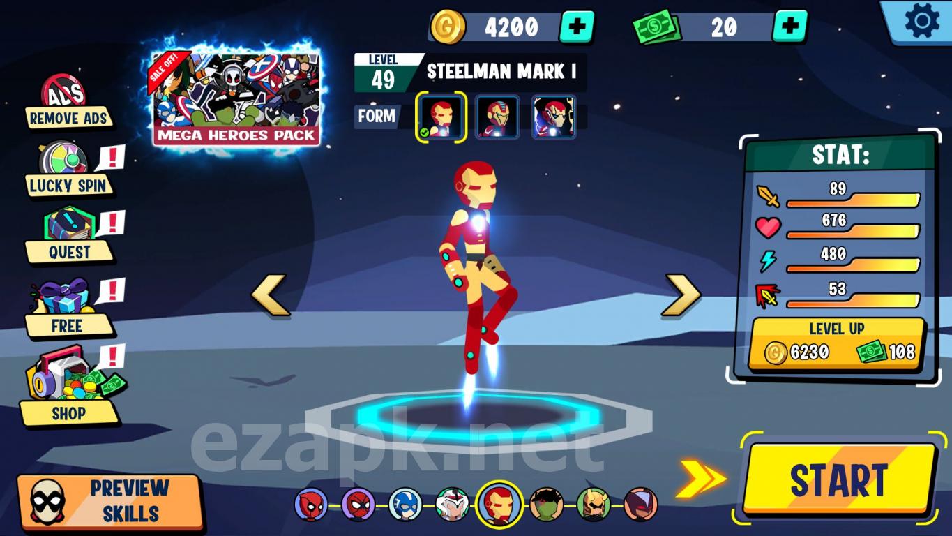 Stickman Superhero - Super Stick Heroes Fight