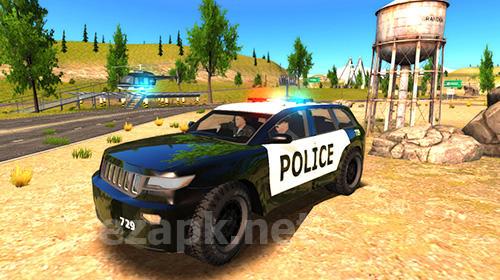 Crime city police car driver